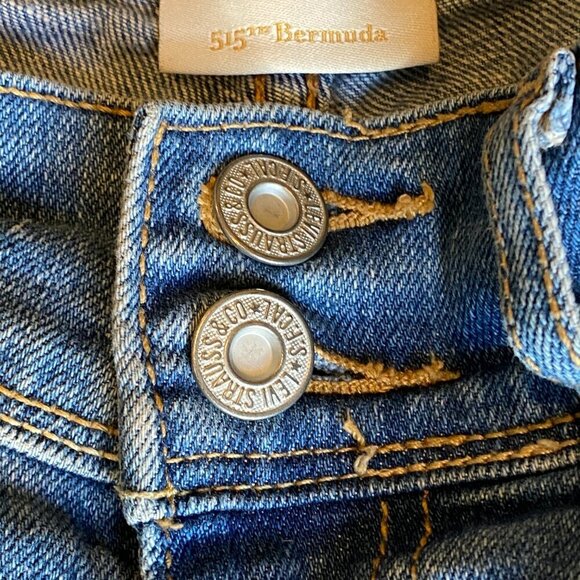 Levi's 515 Bermuda Denim Shorts Women's Sz 4 Blue #27X - Picture 7 of 13